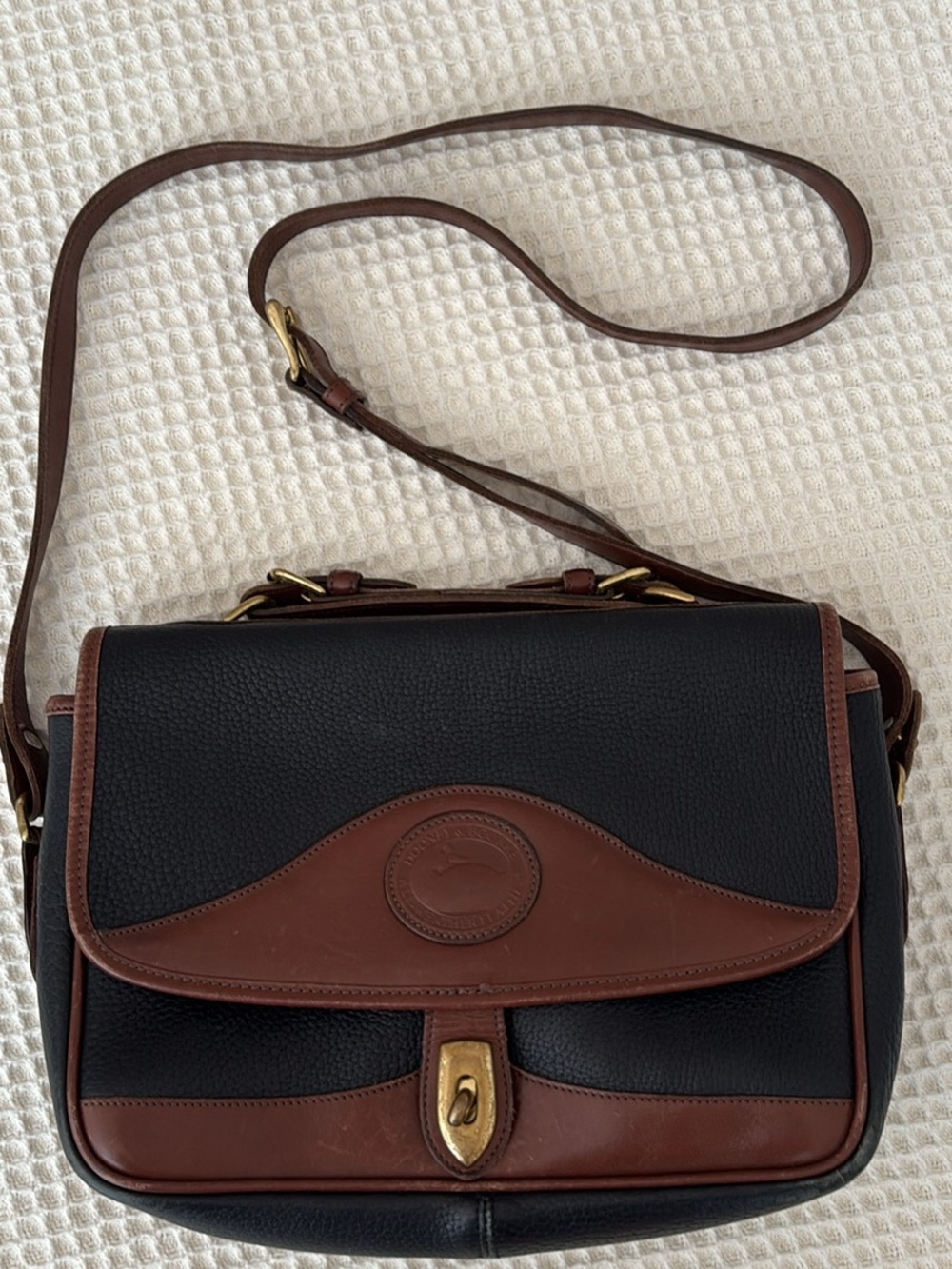 Dooney & Bourke Brown Black leather Crossbody bag
